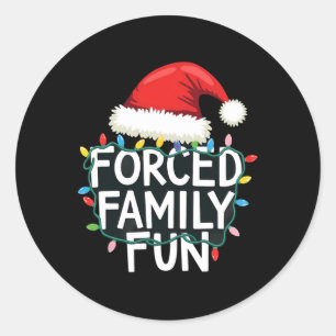 Adesivo Redondo Sarcasmo de Natal Luz Papai Noel Forçado