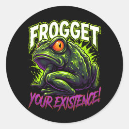 Adesivo Redondo Sarcastic Frog Forget Your Existence Funny Meme