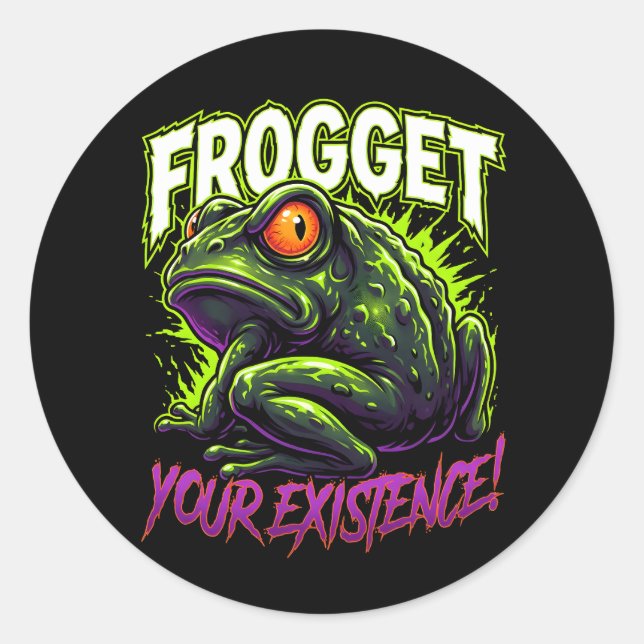 Adesivo Redondo Sarcastic Frog Forget Your Existence Funny Meme (Frente)