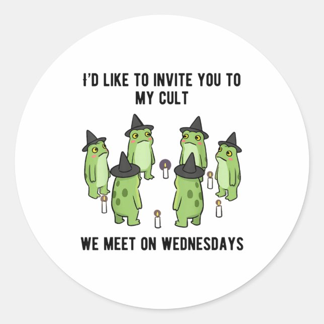 Adesivo Redondo Sarcastic Frog Meme Funny Amphibian Cult Men And W (Frente)