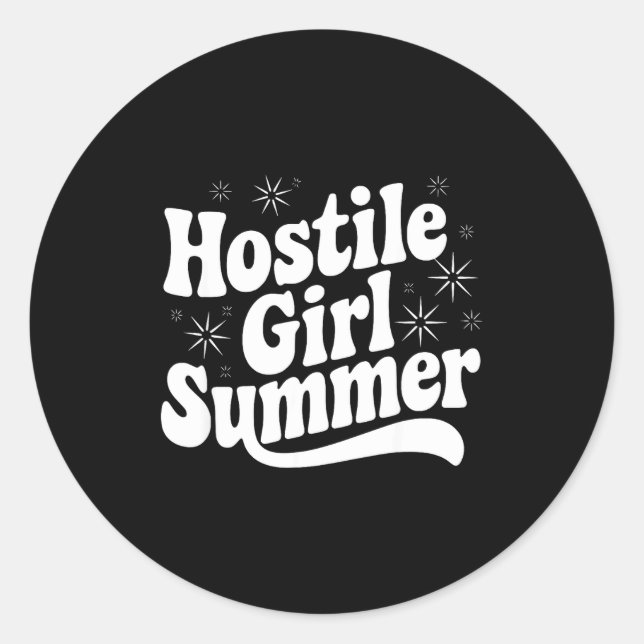Adesivo Redondo Sarcastic Quote Retro Saying Hostile Girl Summer B (Frente)