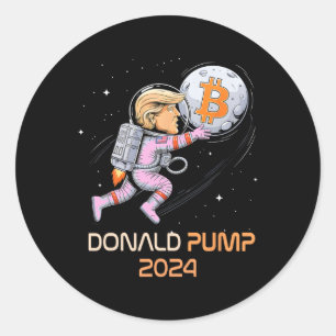 Adesivo Redondo Sarcastic Trump 2024 Donald Pump Bitmoney Comebyck