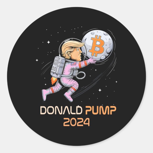 Adesivo Redondo Sarcastic Trump 2024 Donald Pump Bitmoney Comebyck (Frente)