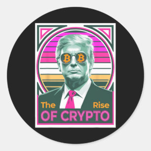 Adesivo Redondo Sarcastic Trump Elevação De Crypto Bitmoney King T