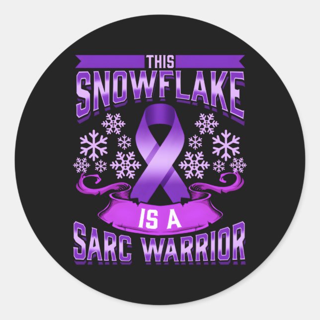 Adesivo Redondo Sarcoidose Snowflake Sarc Sarcoidose Guerreiro (Frente)