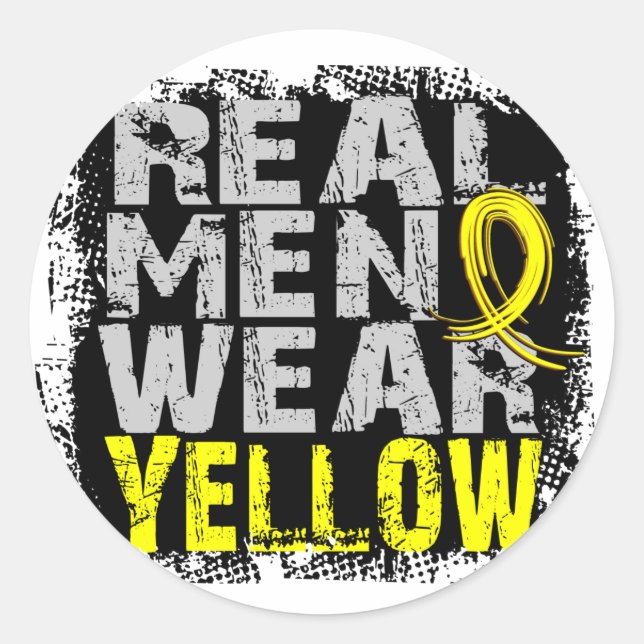 Adesivo Redondo Sarcoma Real Men Veste Amarelo (Frente)