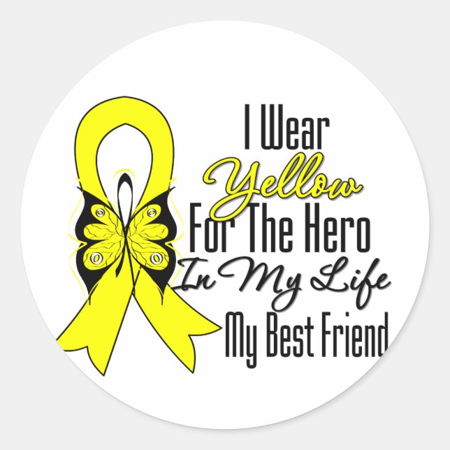 Adesivo Redondo Sarcoma Ribbon My Hero Meu Melhor Amigo (Frente)