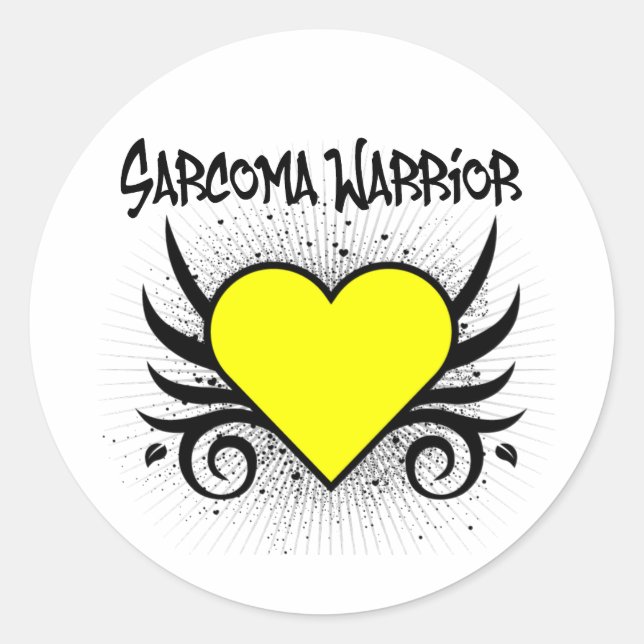 Adesivo Redondo Sarcoma Warrior Heart (Frente)