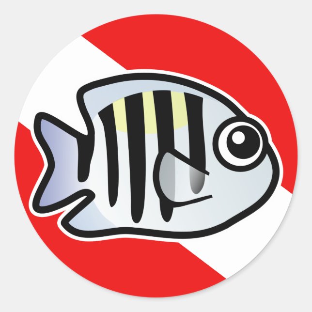 Adesivo Redondo Sargento de Cartoon Major Dive Flag (Frente)