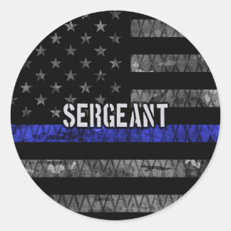 Adesivo Redondo Sargento Thin Blue Line - Sinalizador de Distância