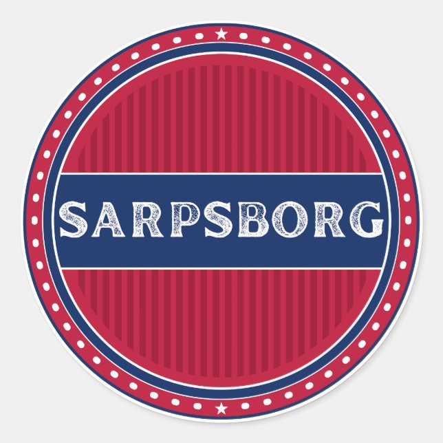 Adesivo Redondo Sarpsborg City Pride Emblem – Norwegian Identity (Frente)