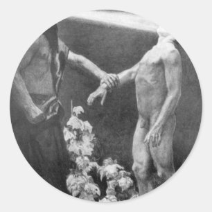 Adesivo Redondo Sascha Schneider - Hypnosis Vintage - oculto alemã