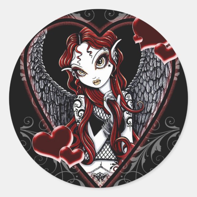 Adesivo Redondo Sasha Fairy Dia de os namorados Sticker (Frente)