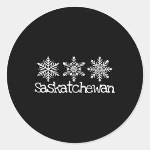 Adesivo Redondo Saskatchewan Canadá Esqui Esquiando Esquiador Floc
