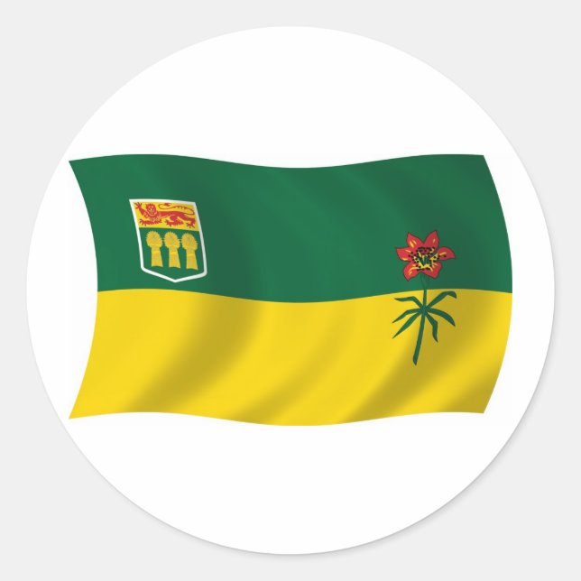 Adesivo Redondo Saskatchewan Flag Sticker (Frente)