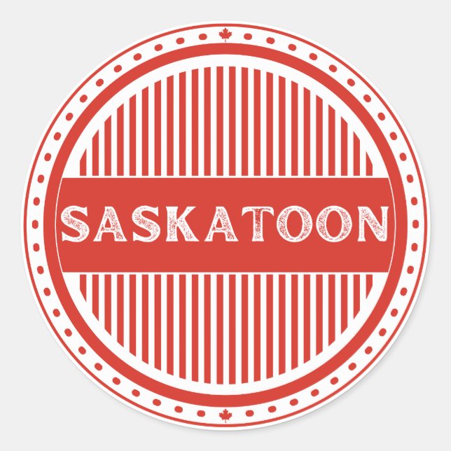 Adesivo Redondo Saskatoon City Pride Emblem – Canadian Identity (Frente)