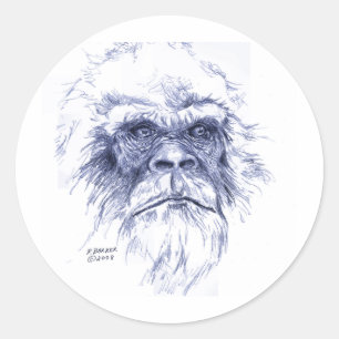 Adesivo Redondo Sasquatch azul grande