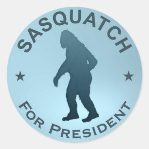 Adesivo Redondo Sasquatch para o presidente