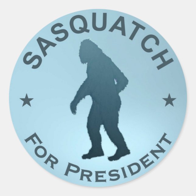 Adesivo Redondo Sasquatch Para Presidente (Frente)