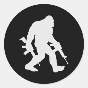 Adesivo Redondo Sasquatch Silhouette Bigfoot
