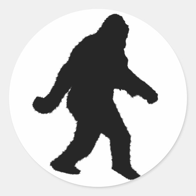 Adesivo Redondo Sasquatch Squatchin' Silhouette (Frente)