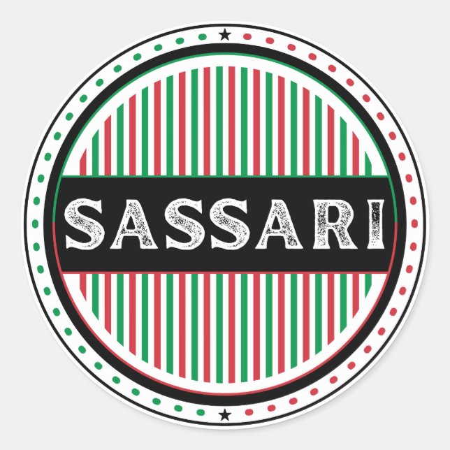 Adesivo Redondo Sassari City Pride Emblem – Italian Identity (Frente)