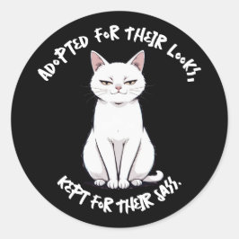 Adesivo Redondo Sassy Cat Sticker