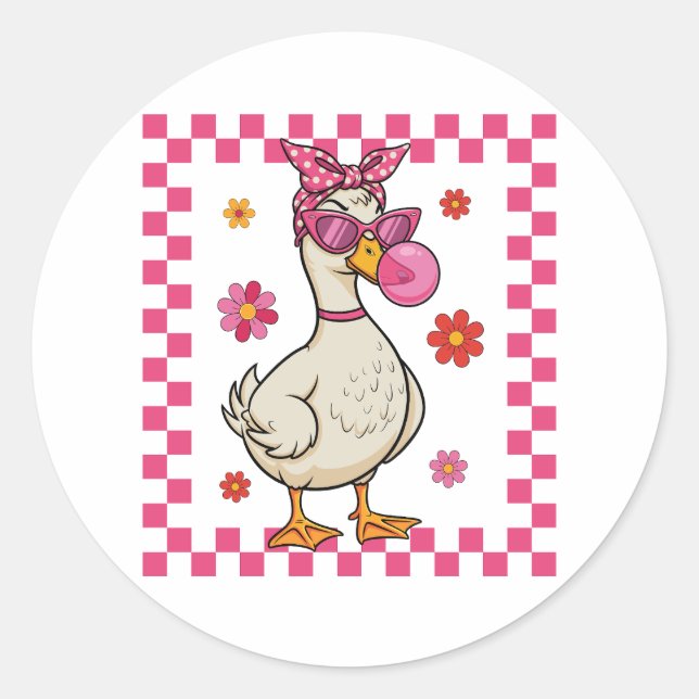 Adesivo Redondo Sassy e Bobo Goose (Frente)