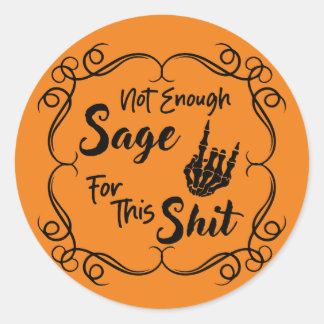 Adesivo Redondo Sassy Halloween Sage Skeleton Sticker