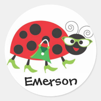 Adesivo Redondo Sassy Ladybug Stickers
