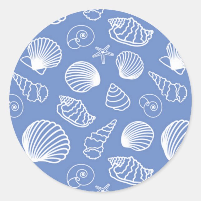 Adesivo Redondo Sassy Seashell Pattern (Frente)