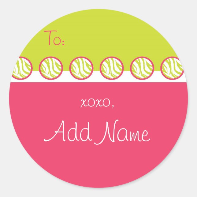 Adesivo Redondo Sassy Zebra Gift Sticker (Frente)