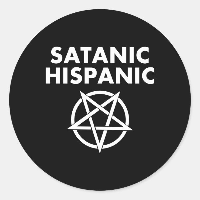 Adesivo Redondo Satanás Hispânico Gótico do Diabo Mexicano (Frente)