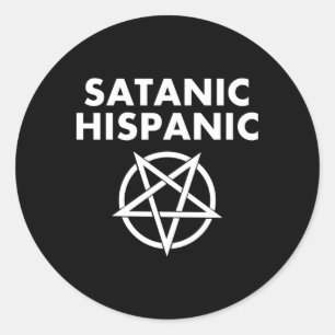 Adesivo Redondo Satanás Hispânico Gótico do Diabo Mexicano