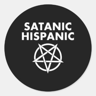Adesivo Redondo Satanás Hispânico Gótico do Diabo Mexicano