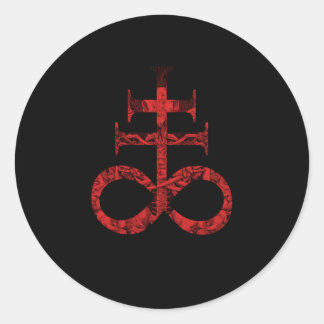 Adesivo Redondo Satânico Para Leviathan Cross Baphom Occult Satani