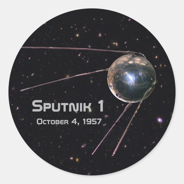 Adesivo Redondo Satélite Sputnik 1 (Frente)