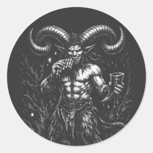 Adesivo Redondo Sátiro Invernal Hornado — por BurnsInHell