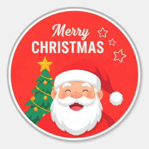 Adesivo Redondo Saudação Alegre do Papai Noel