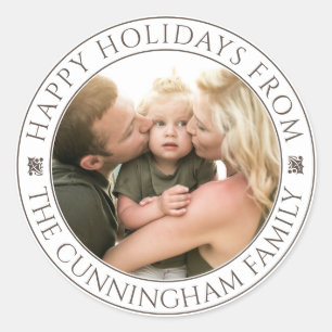 Adesivo Redondo Saudação aos feriados felizes clássicos Foto per