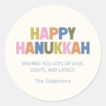 Saudação Colorida de Hanukkah em Pastel Moderno