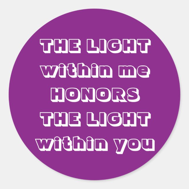 Adesivo Redondo Saudação de Namaste (Frente)