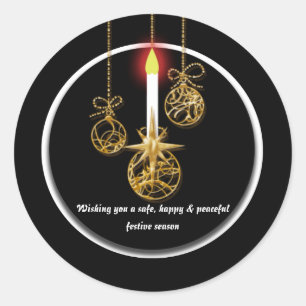 Adesivo Redondo Saudação de Natal elegante