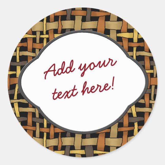 Adesivo Redondo Saudação Personalizável em Coloração Natural (Frente)