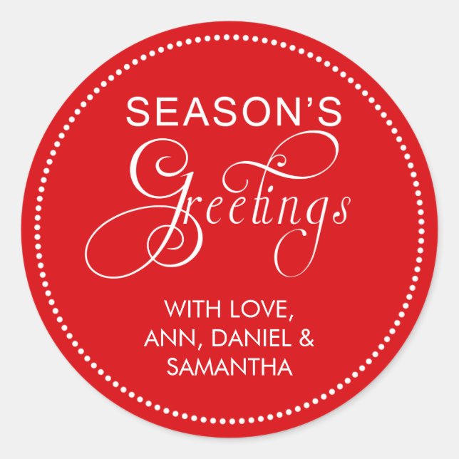 Adesivo Redondo Saudações da Estação de Cores Alterável de Nome Pe (Frente)