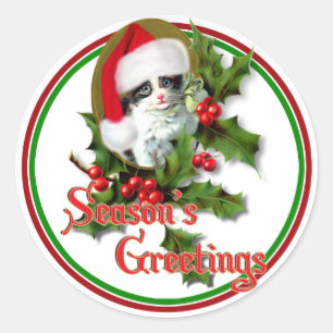 Adesivo Redondo Saudações da Velha Época de Natal