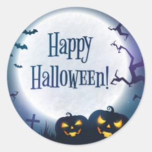 Adesivo Redondo Saudações de Halloween