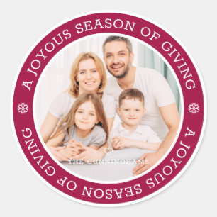 Adesivo Redondo Saudações de Joyous Season Foto personalizada