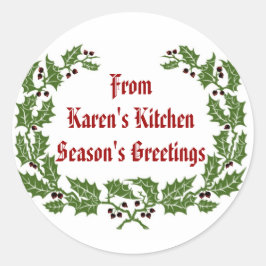 Adesivo Redondo Saudações de Natal, comida