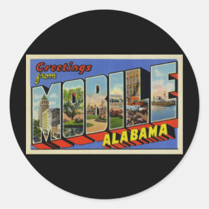 Adesivo Redondo Saudações do Alabama móvel